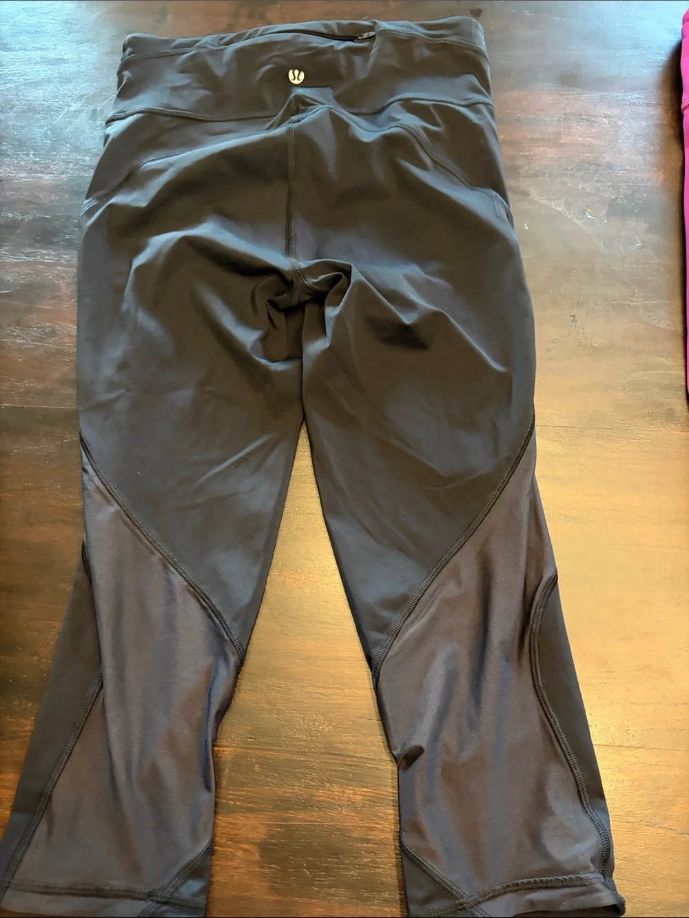Lululemon Set of 3 High-Waist Athletic Cropped Leggings Size 6 black, pink, gray